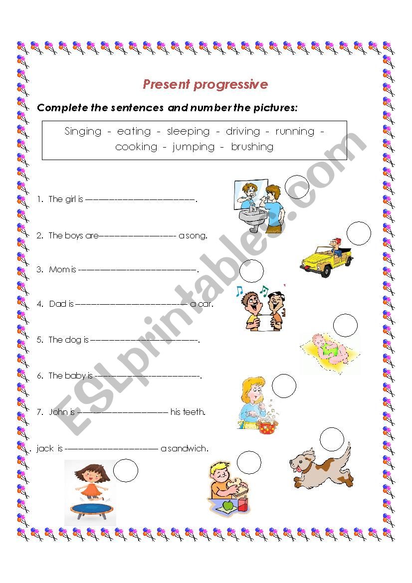 Present Progressive ESL Worksheet By Roxya