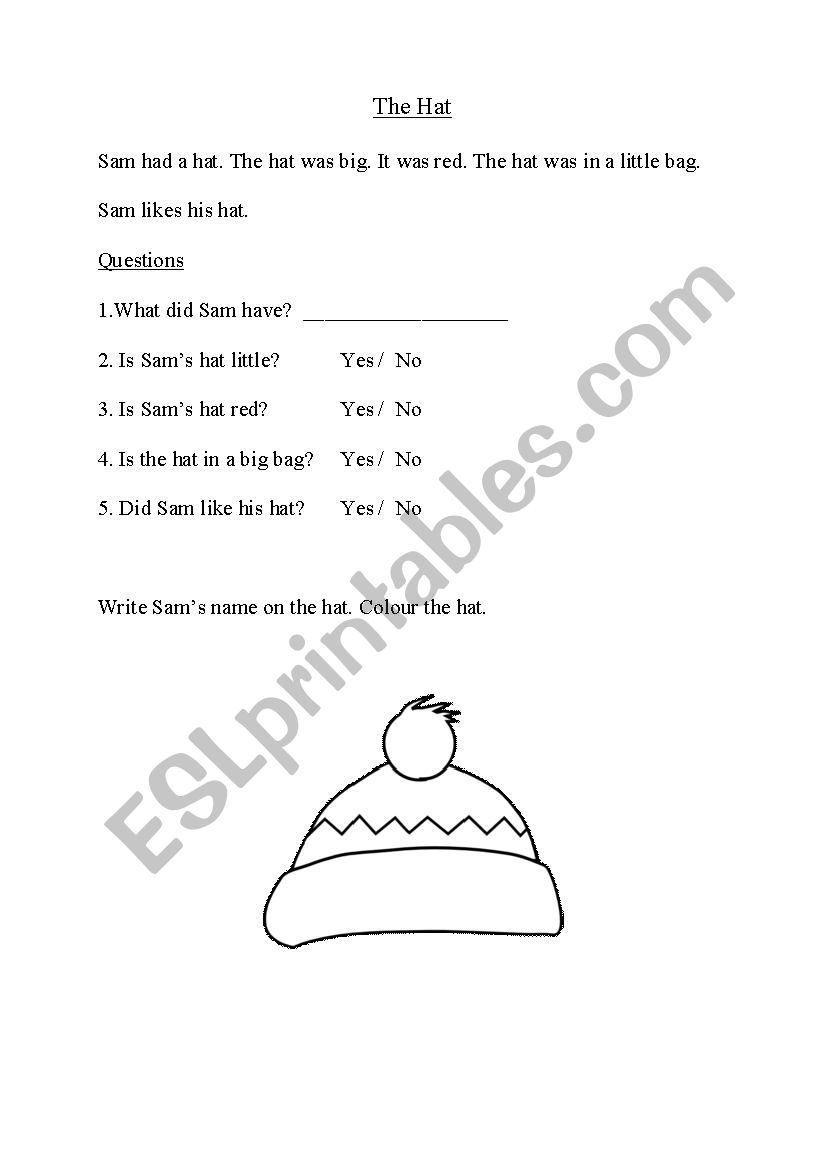 Kindergarten comprehension : The Hat