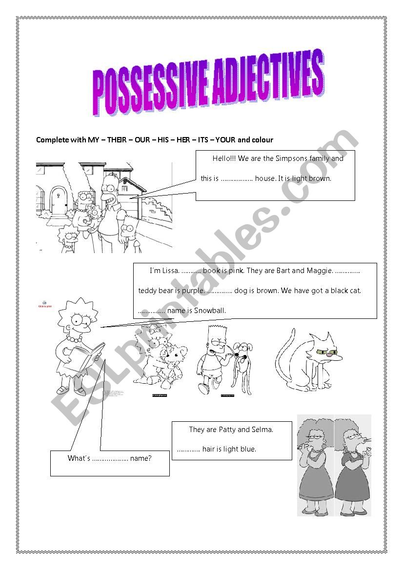 Possessive Adjectives worksheet