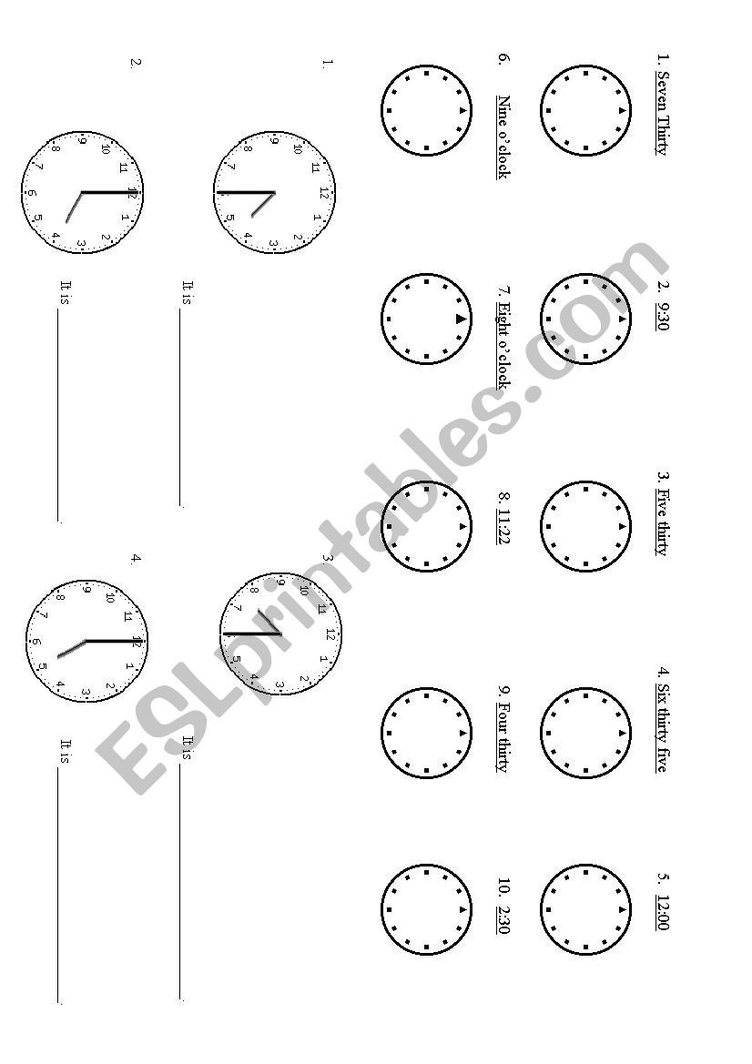 Numbers and Time Worksheet worksheet