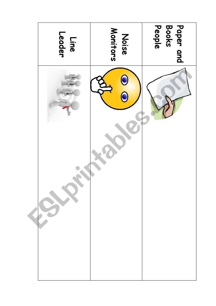 Classroom Jobs worksheet