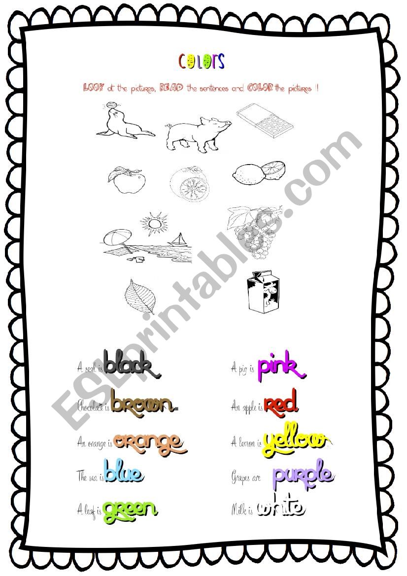 Colors worksheet