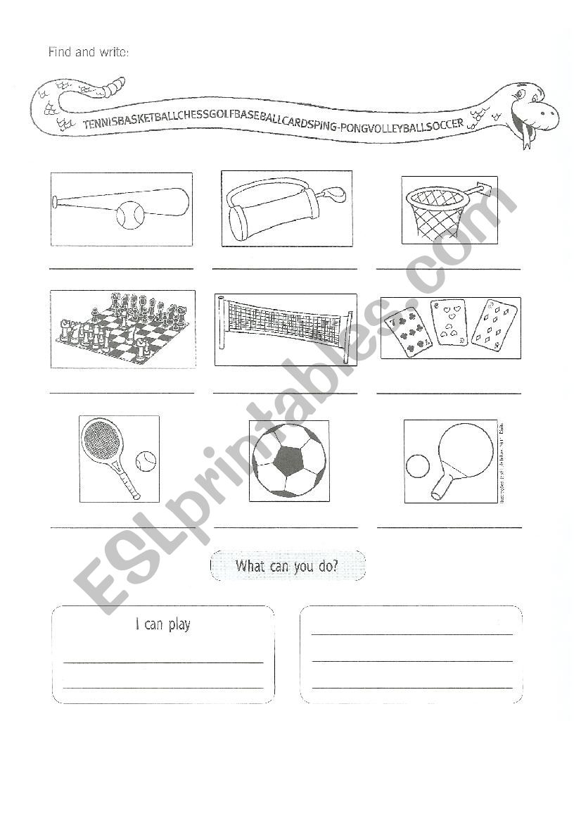 Sports: Abilities worksheet