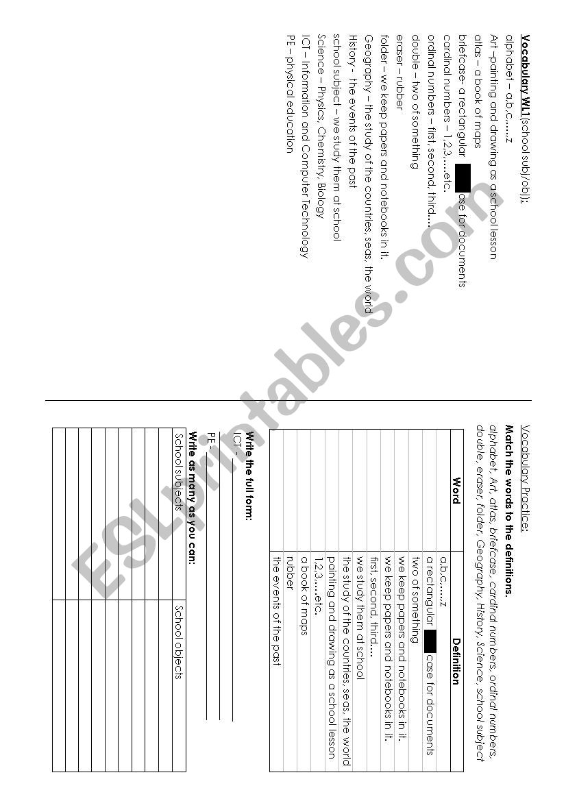 vocabulary practice worksheet