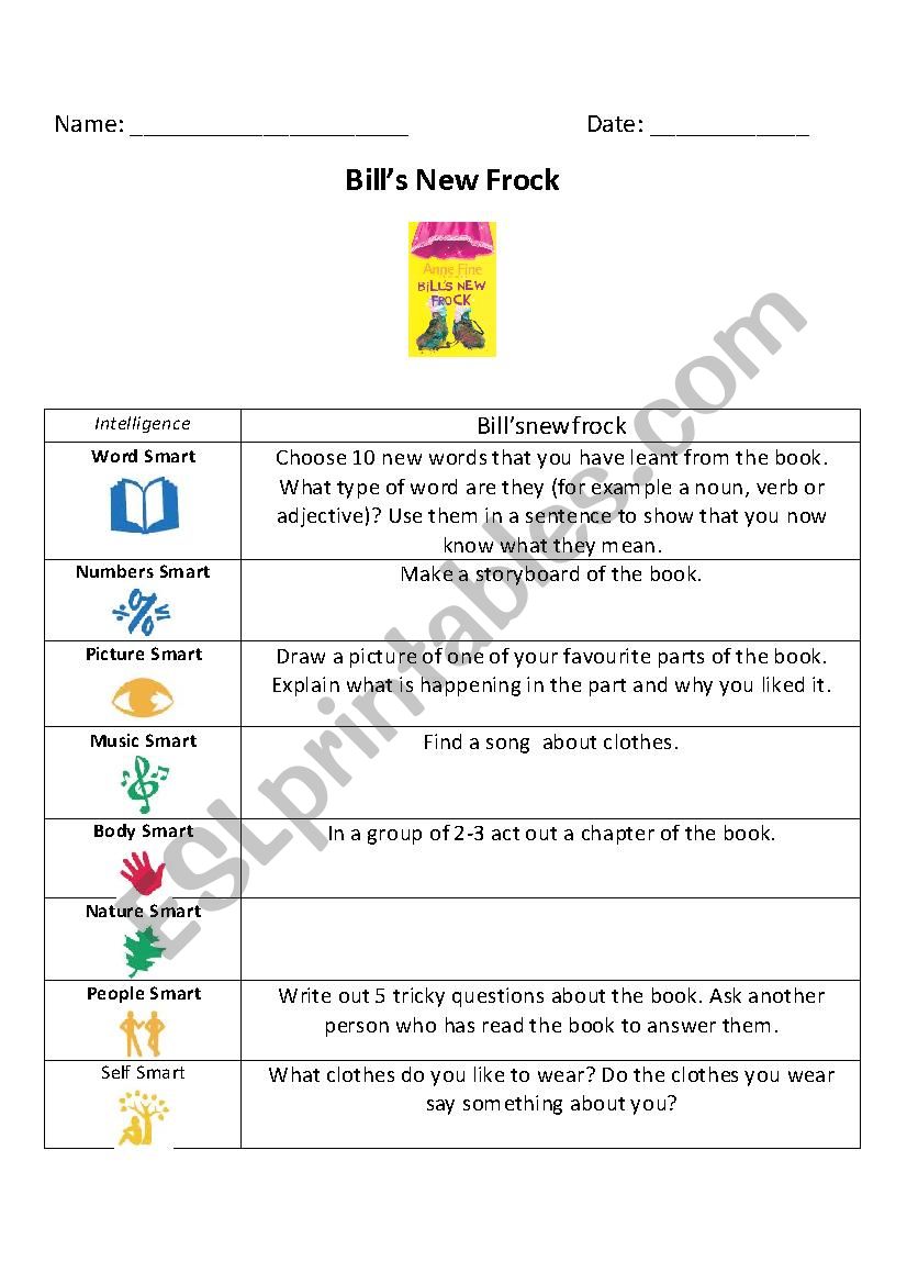 Bills New Frock worksheet