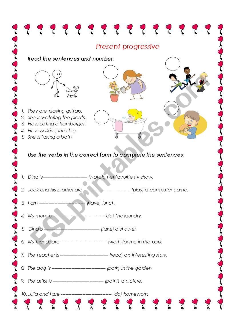 Present Progressive ESL Worksheet By Roxya