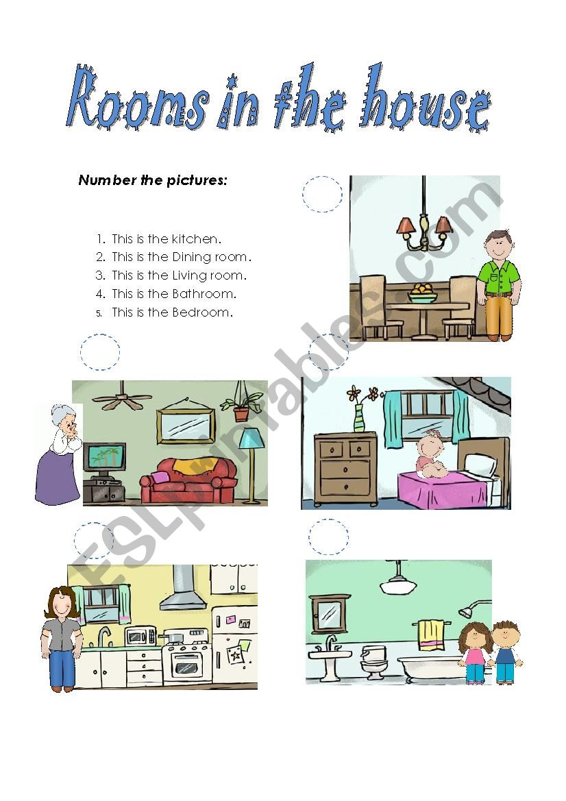 rooms in the house worksheet