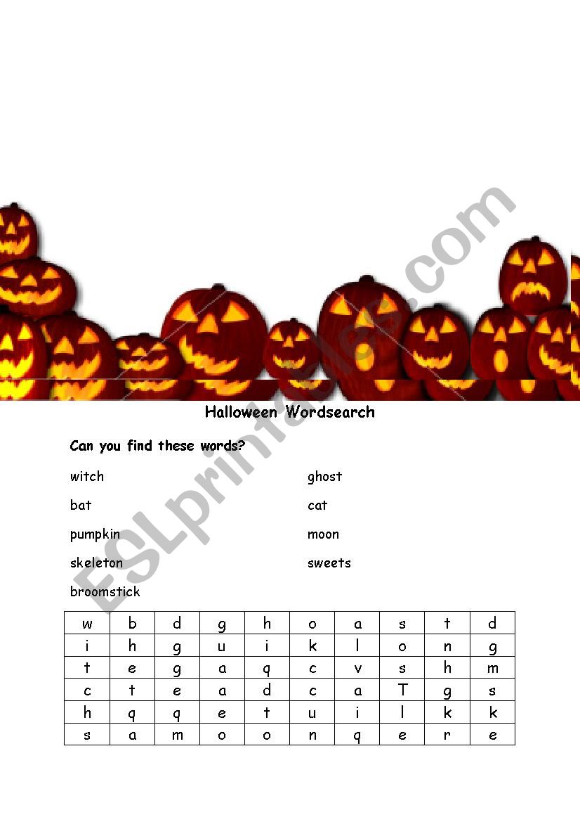 Halloween worksheet