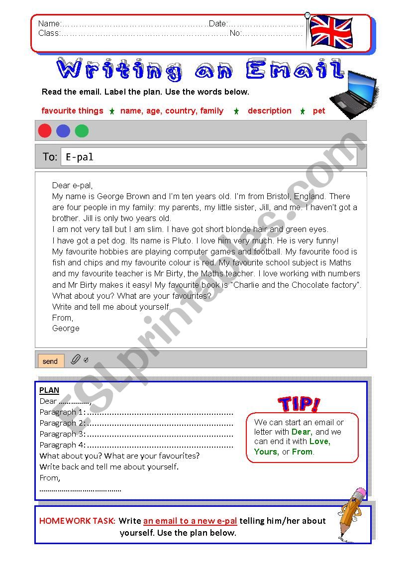 Writing An Email ESL Worksheet By Vickyvar