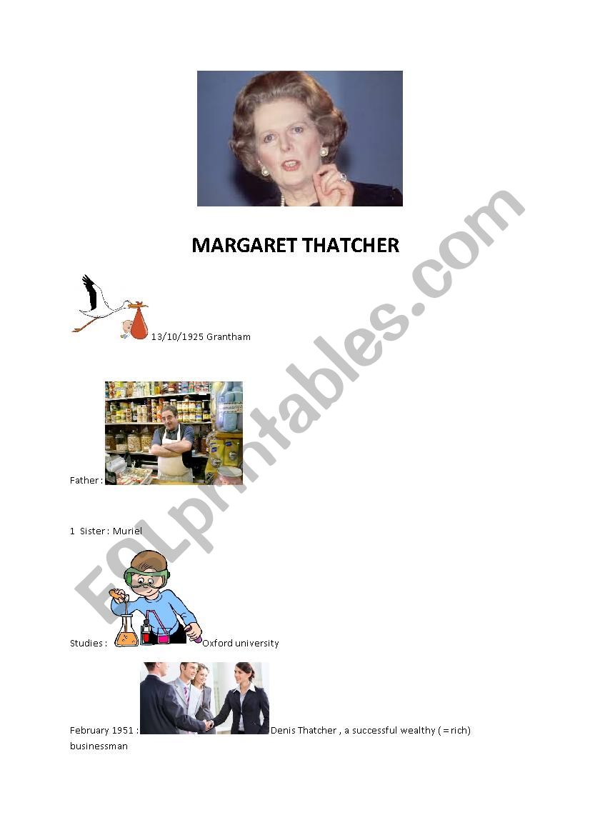 Margaret Thatcher S Picture Biography ESL Worksheet By Rouanet   780670 1 Margaret Thatcher´s Picture Biography  