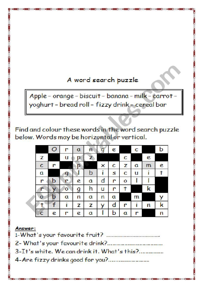 word search - ESL worksheet by Eman.nesportsaid@gmail.com