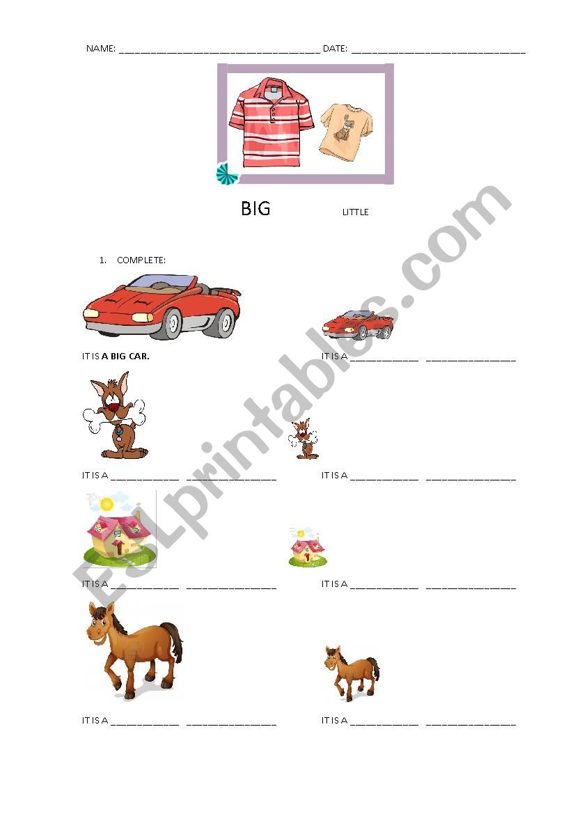 Big x Little worksheet