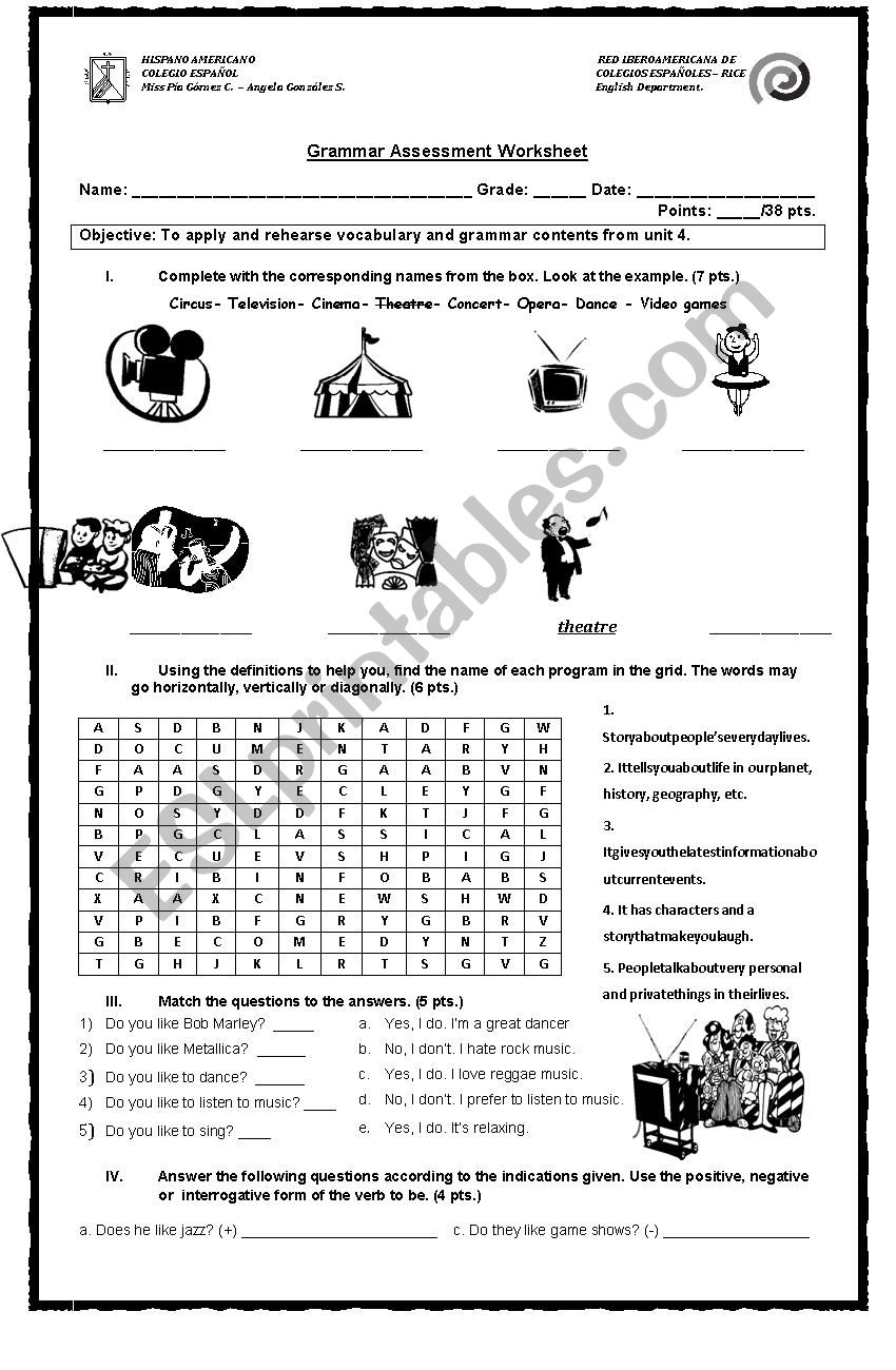 GRAMMAR WORKSHEET - ESL worksheet by Pia Belen