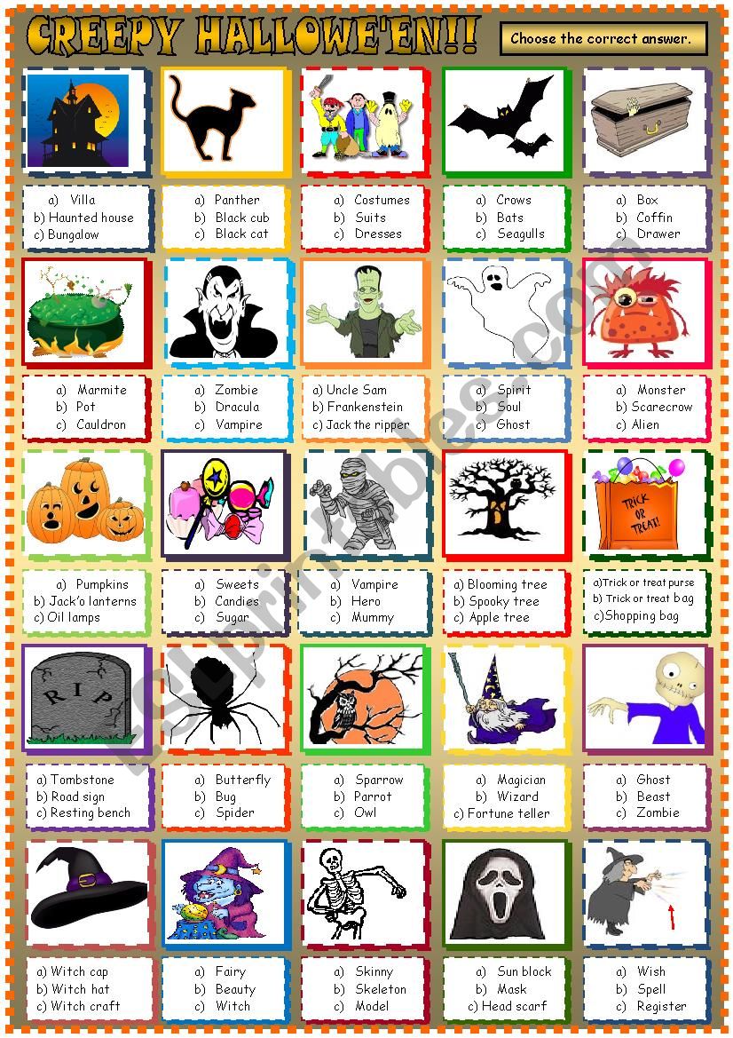 Creepy Hallowe´en - Esl Worksheet By Spied-d-aignel