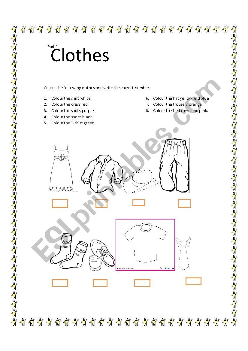 Clothes worksheet