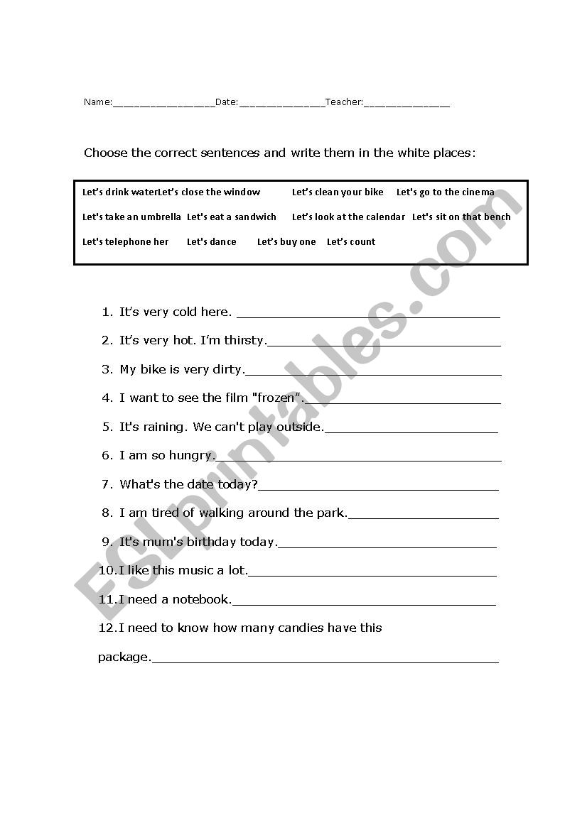 Lets  worksheet