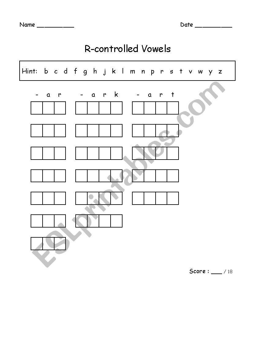 CVC/CVCC Words worksheet