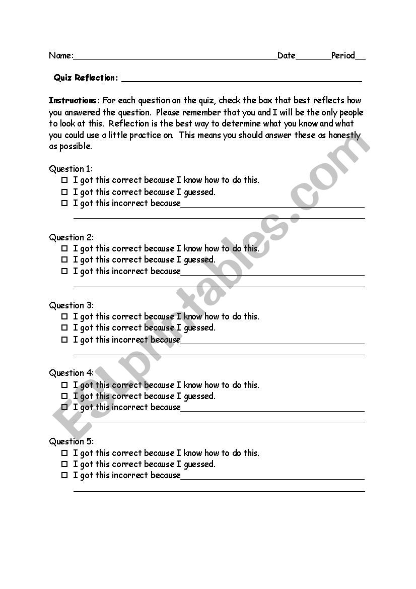 Formative Assessment Reflection