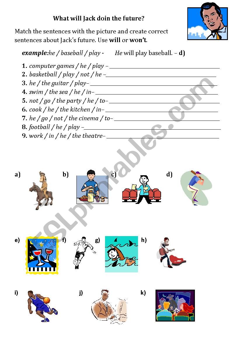 What will Jack do next week? worksheet