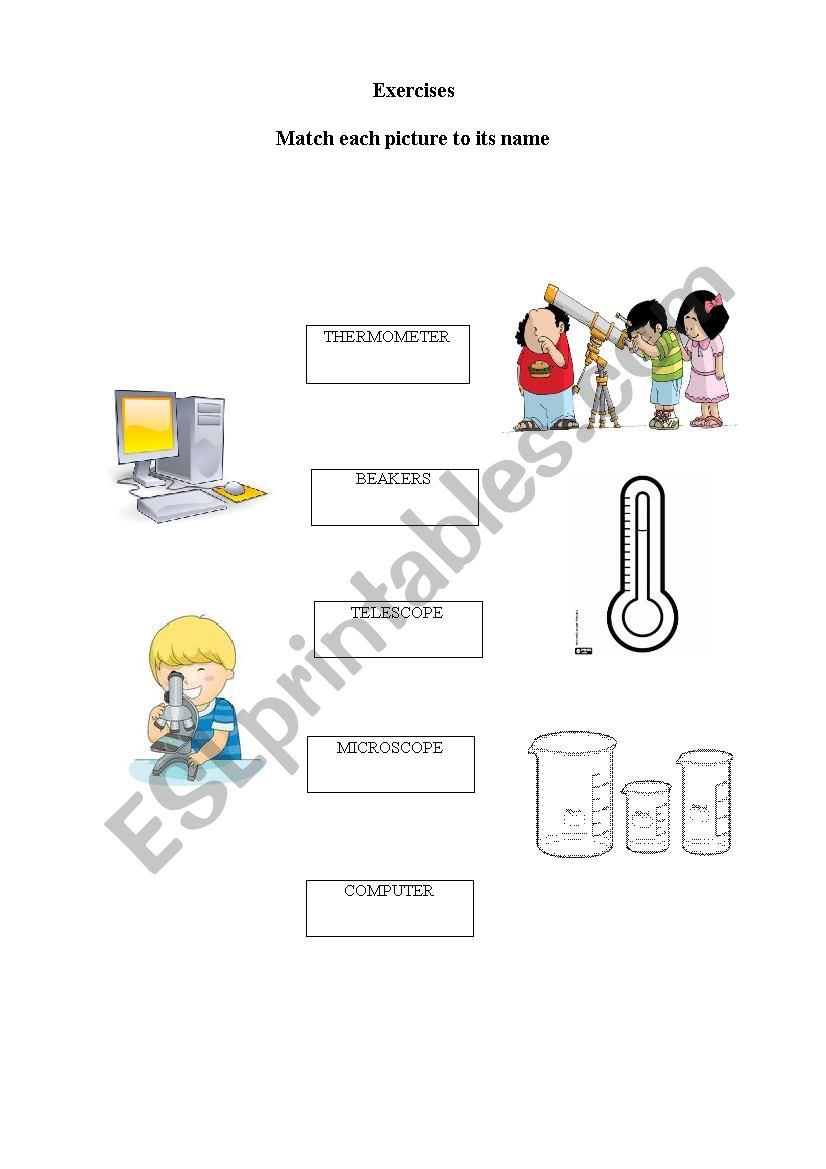 scientists tools worksheet