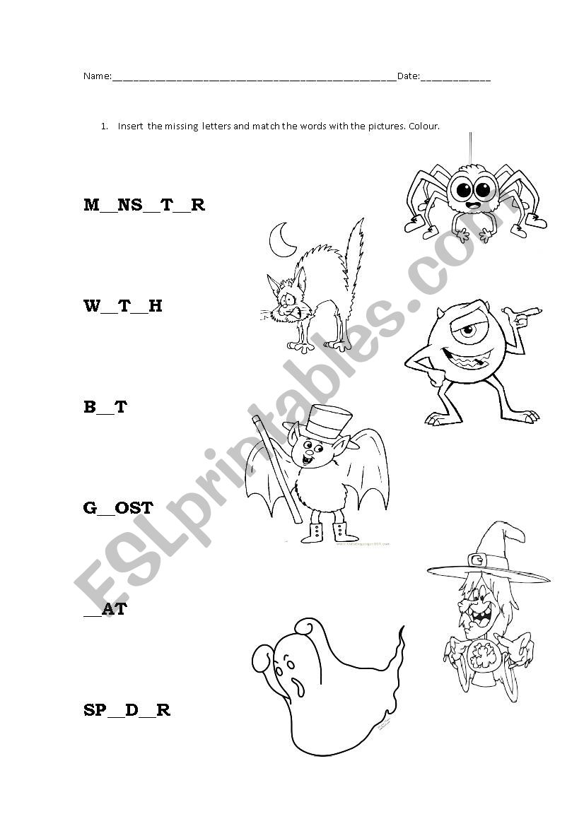 halloween kindergarten worksheets