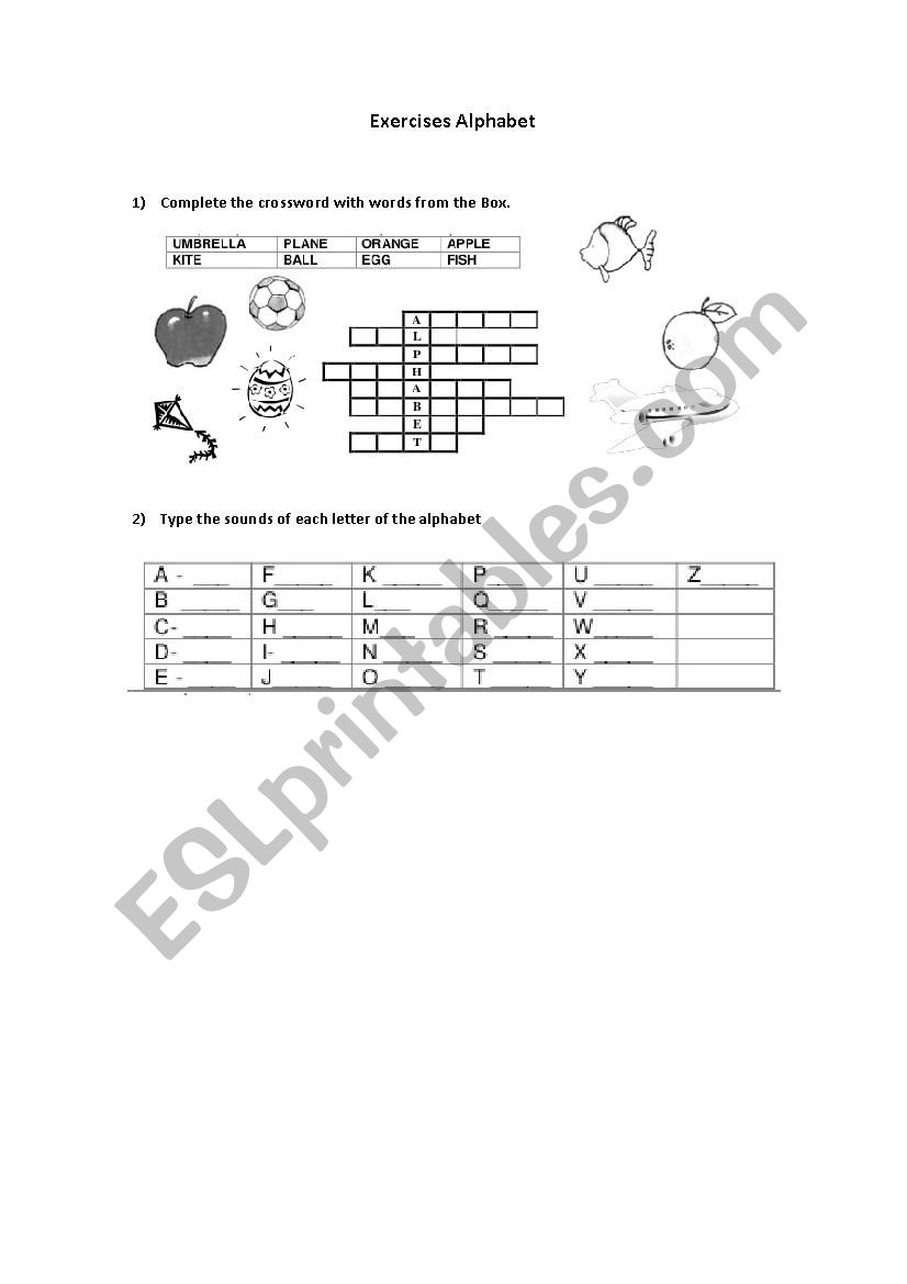 Alphabet worksheet