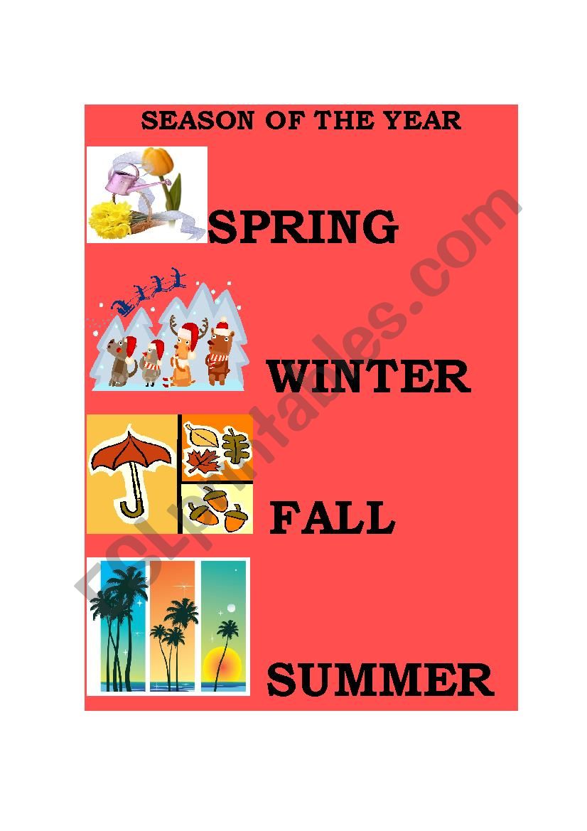 SEASON OF THE YEAR worksheet