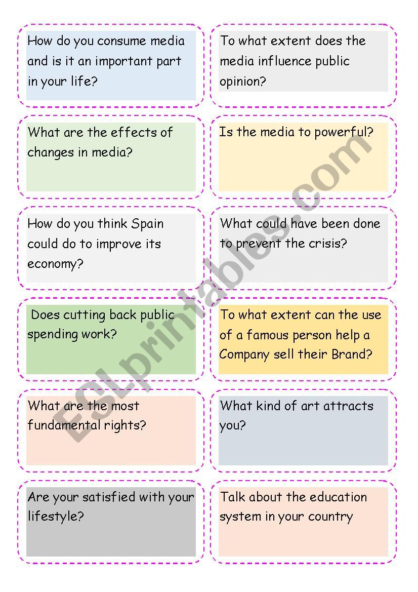 C1 Conversation ESL Worksheet By Hawaii28