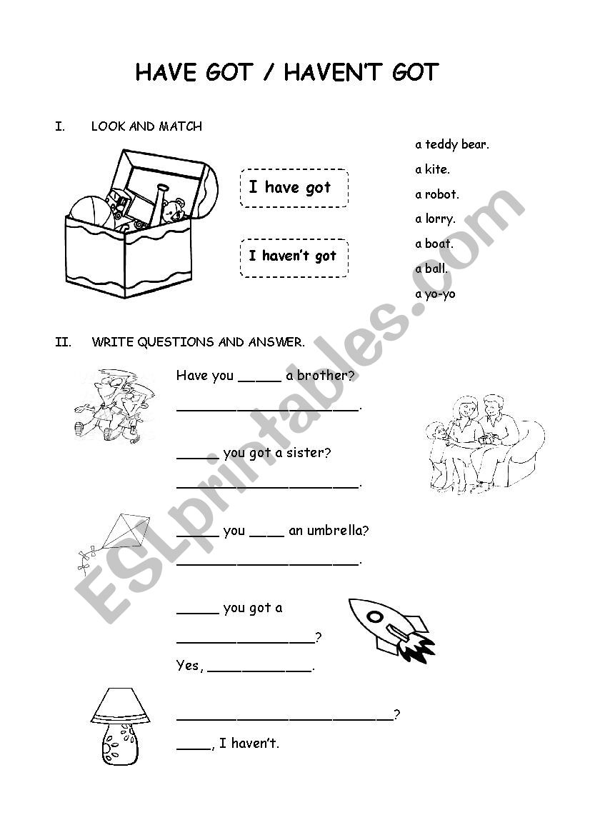 Have Got - Haven´t Got - ESL Worksheet By Mireya Huu