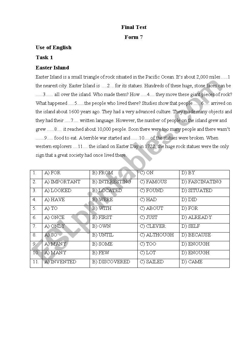 Test worksheet