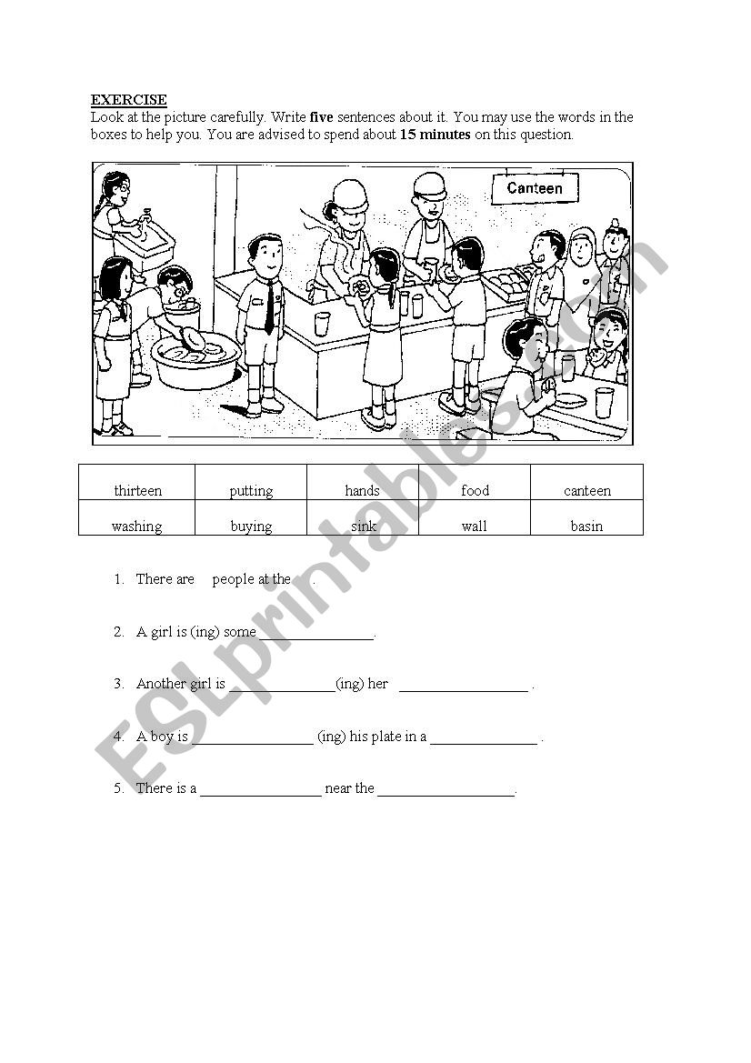 School Canteen worksheet