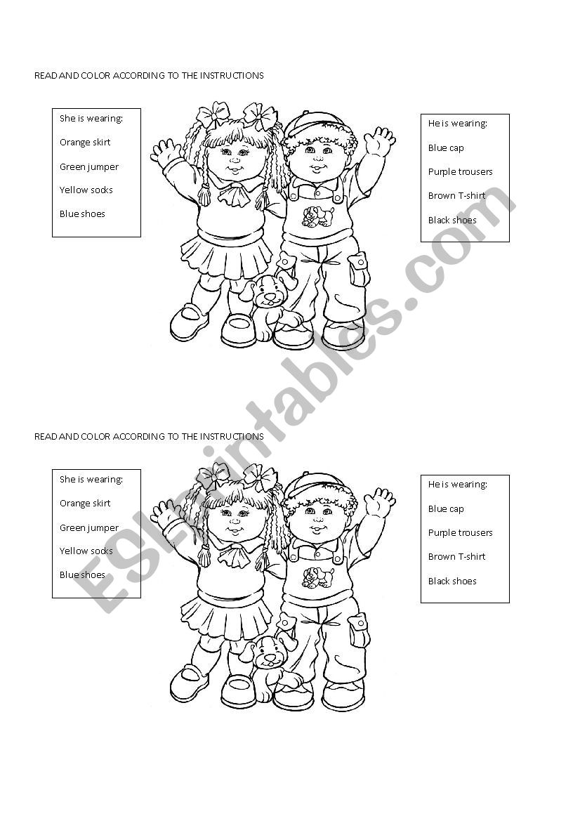 Clothes worksheet