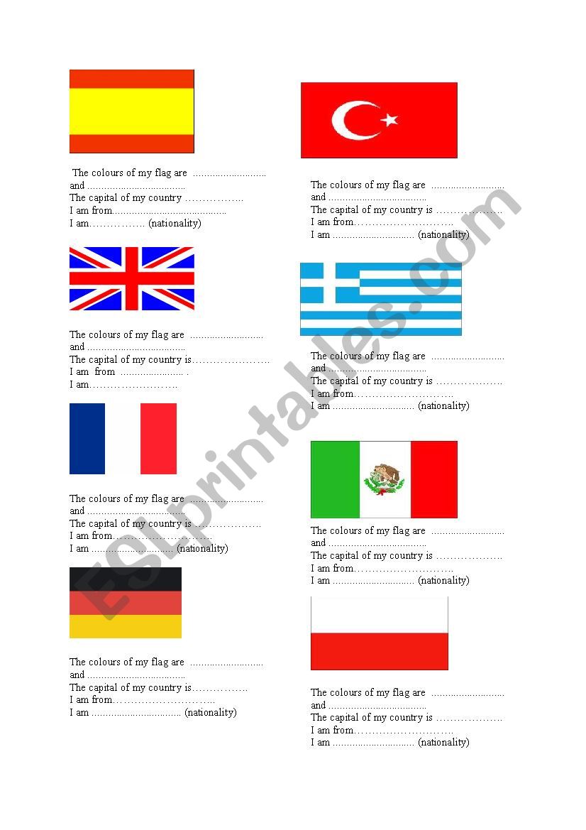 countries-nationalities worksheet