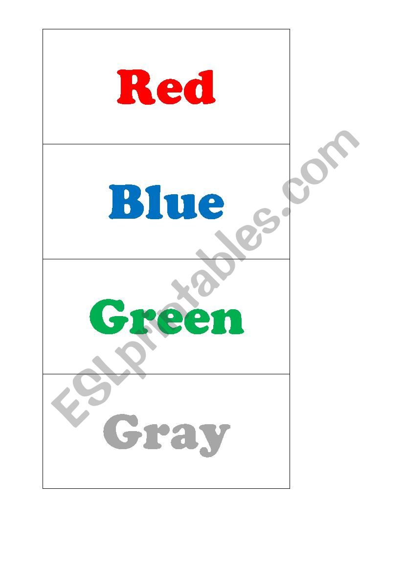 Colours matching worksheet