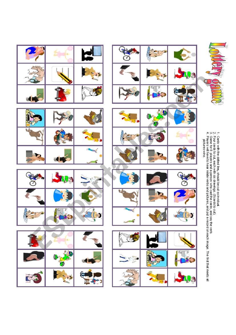 lottery game verbs  ESL worksheet by amitami