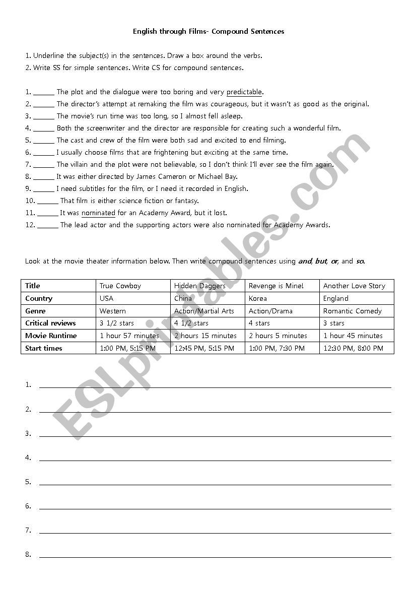 English through Film: Compoud Sentences 2