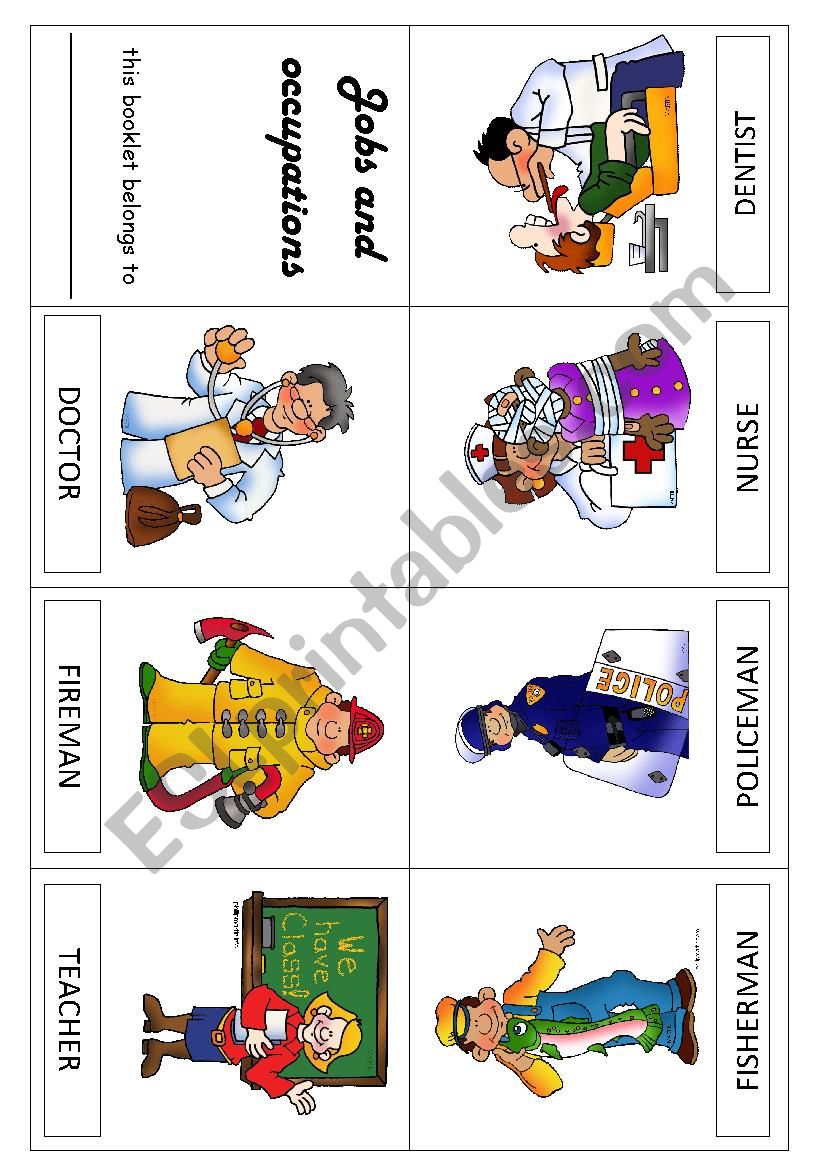 jobs and occupations booklet esl worksheet by busybee8