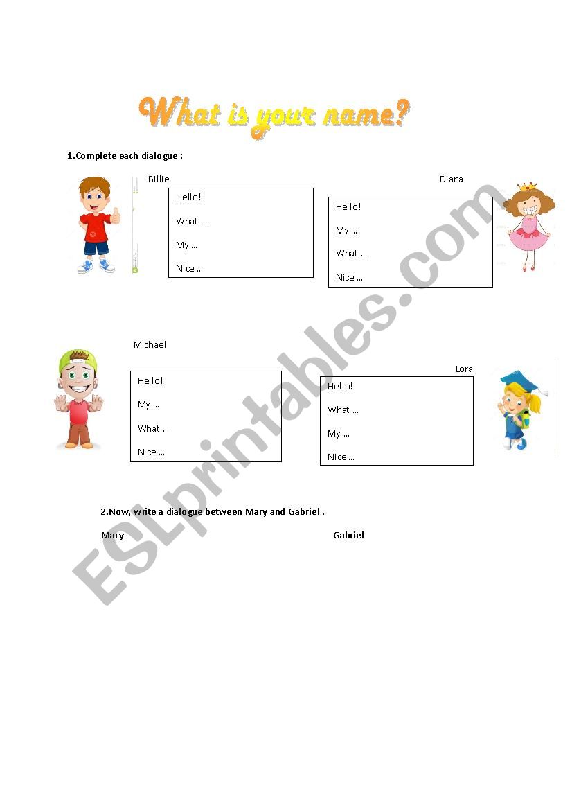 What´s Your Name Esl Worksheet By Adeirina