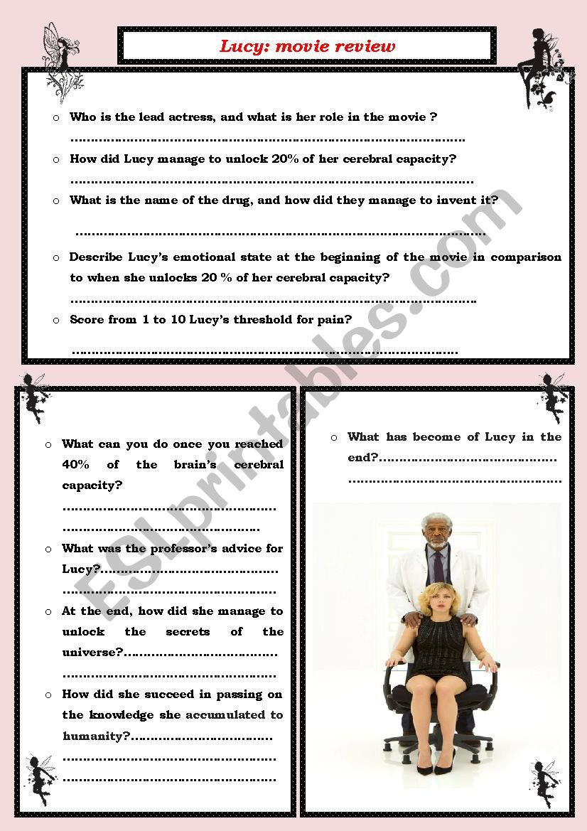 Lucy : movie review worksheet