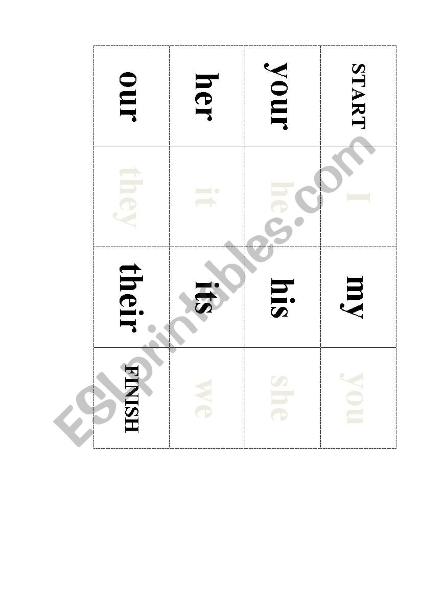 possessive adjectives worksheet