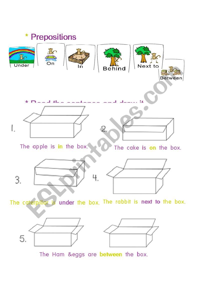 prepositions worksheet