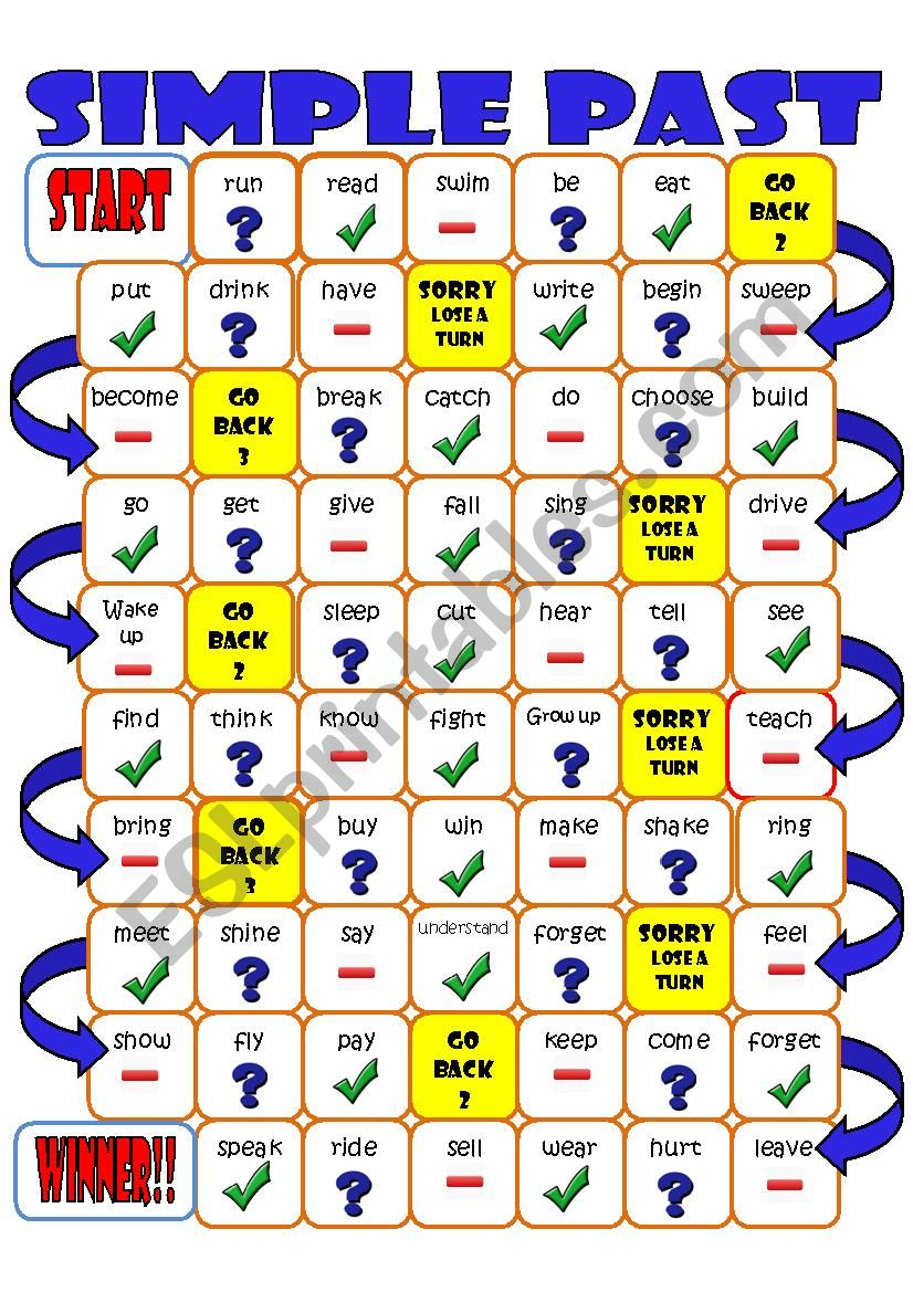 Simple Past Board Game ESL Worksheet By Imelda