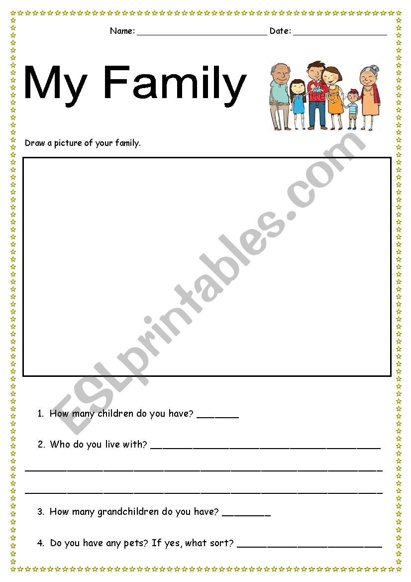 my family adult esl students esl worksheet by naty86