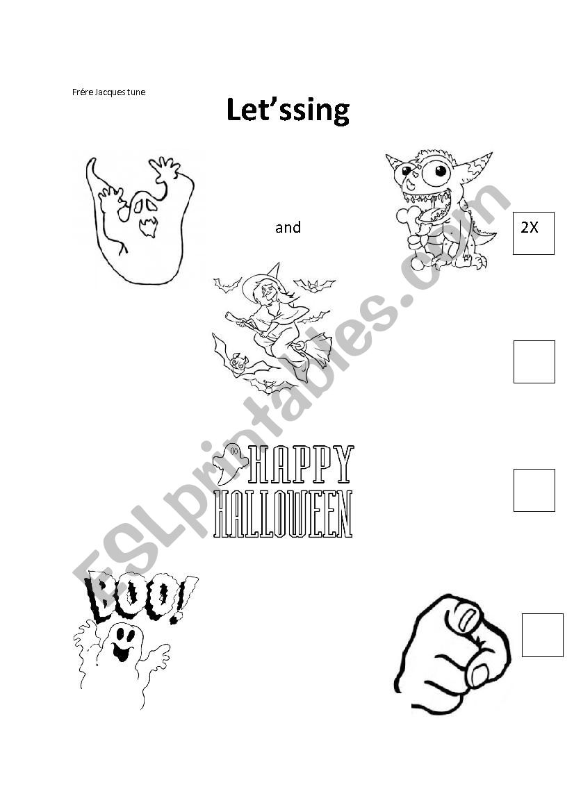 Halloween song worksheet