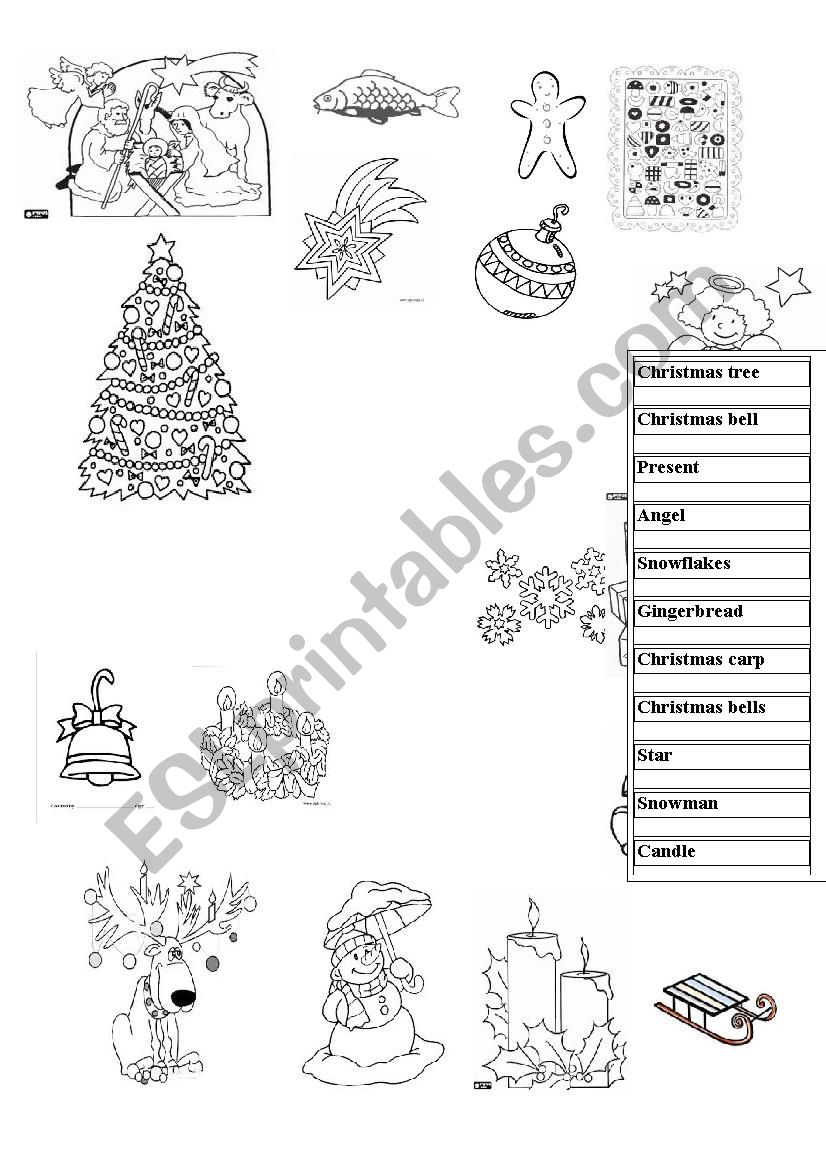 Vocabulary Christmas worksheet