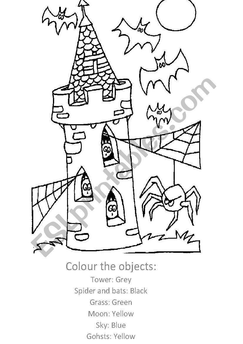 Colour the tower worksheet