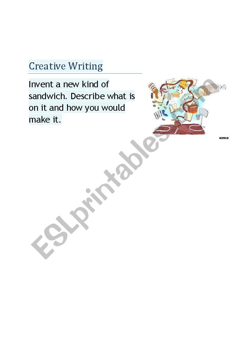 CREATIVE WRITING worksheet