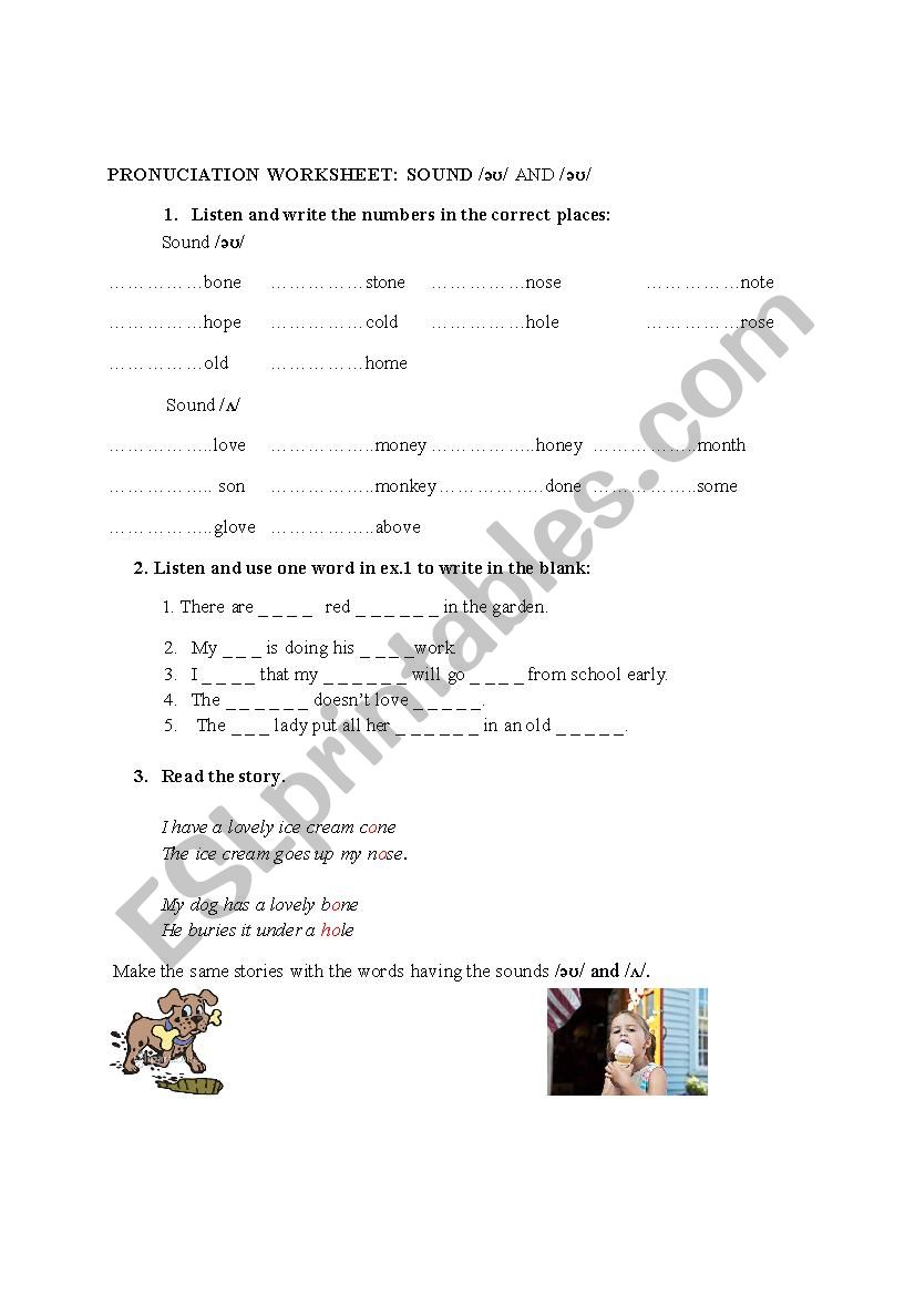 Pronunciation worksheet worksheet