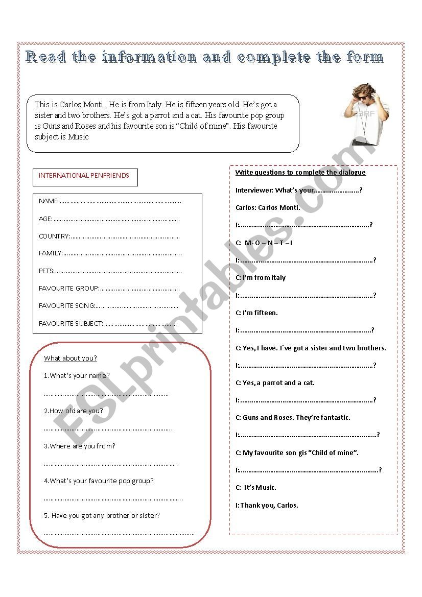 Reading comprehension.  worksheet