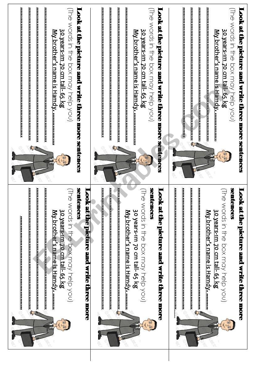 write three sentences worksheet